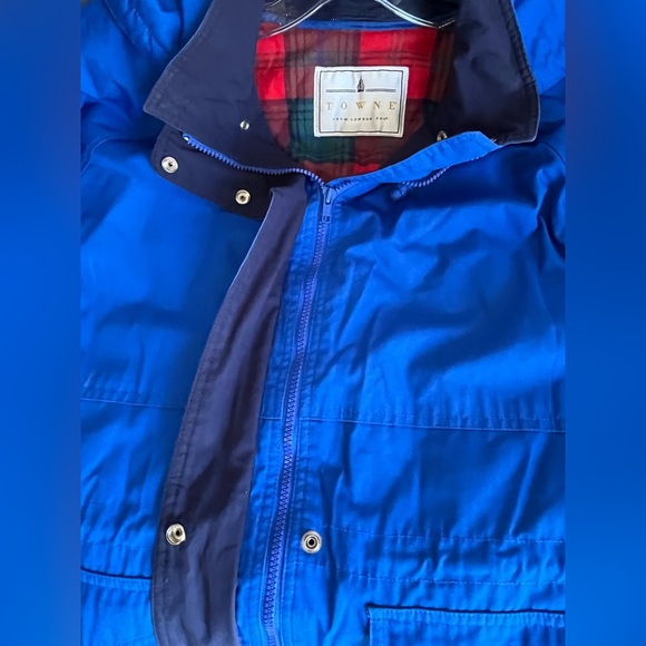 Vintage London Fog Towne Jacket Blue Coat Removable Plaid Red Liner Winter LP - Picture 9 of 11
